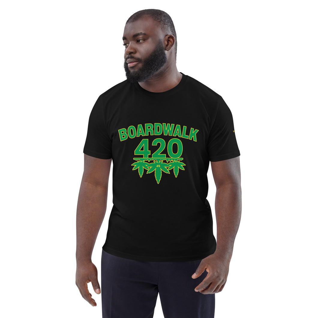 BoardWalk45's 420 Celebration Unisex organic cotton t-shirt(MeanGreen)