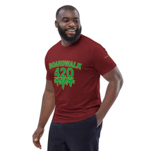 Load image into Gallery viewer, BoardWalk45&#39;s 420 Celebration Unisex organic cotton t-shirt(MeanGreen)
