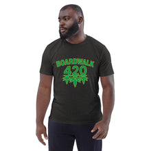 Load image into Gallery viewer, BoardWalk45&#39;s 420 Celebration Unisex organic cotton t-shirt(MeanGreen)
