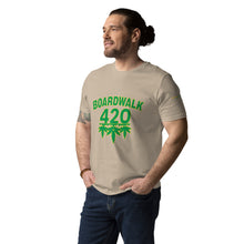 Load image into Gallery viewer, BoardWalk45&#39;s 420 Celebration Unisex organic cotton t-shirt(MeanGreen)
