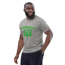 Load image into Gallery viewer, BoardWalk45&#39;s 420 Celebration Unisex organic cotton t-shirt(MeanGreen)
