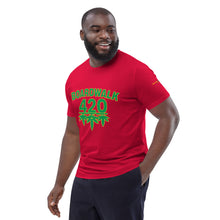 Load image into Gallery viewer, BoardWalk45&#39;s 420 Celebration Unisex organic cotton t-shirt(MeanGreen)
