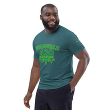 Load image into Gallery viewer, BoardWalk45&#39;s 420 Celebration Unisex organic cotton t-shirt(MeanGreen)
