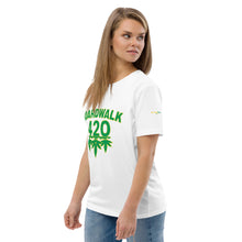 Load image into Gallery viewer, BoardWalk45&#39;s 420 Celebration Unisex organic cotton t-shirt(MeanGreen)
