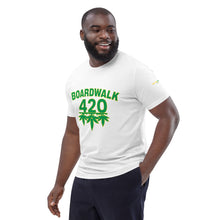 Load image into Gallery viewer, BoardWalk45&#39;s 420 Celebration Unisex organic cotton t-shirt(MeanGreen)
