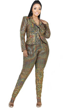 Load image into Gallery viewer, Plus Disco Metallic Sequins 2 Piece Jacket Set
