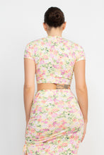 Load image into Gallery viewer, Front Knot Floral Top &amp; Ruched Maxi Skirts Set
