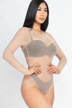 Load image into Gallery viewer, Sexy Sheer Mesh Long Sleeve Bodysuit
