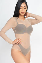 Load image into Gallery viewer, Sexy Sheer Mesh Long Sleeve Bodysuit
