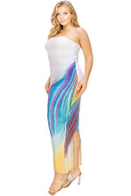 Load image into Gallery viewer, Plus sleeveless color gradient tube top maxi dress
