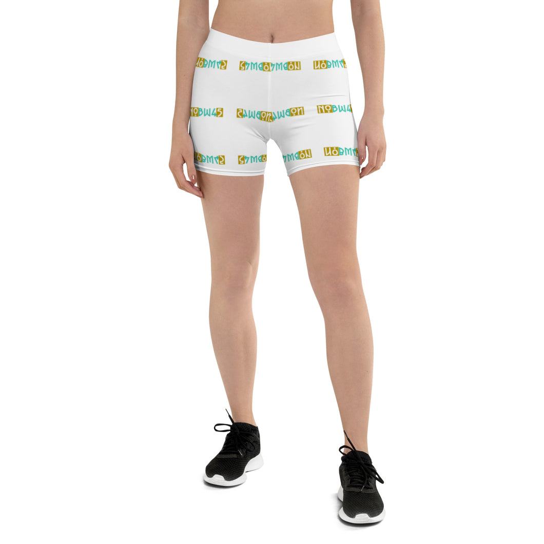 #BW45 Designer Print Shorts(teal/gold)