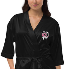 Load image into Gallery viewer, #420/MedicalMarijuana/F*ckCancer Tribute Satin robe by @BoardWalk45
