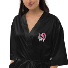 Load image into Gallery viewer, #420/MedicalMarijuana/F*ckCancer Tribute Satin robe by @BoardWalk45
