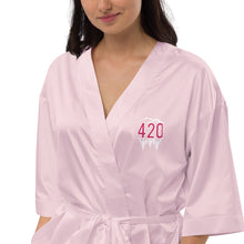 Load image into Gallery viewer, #420/MedicalMarijuana/F*ckCancer Tribute Satin robe by @BoardWalk45
