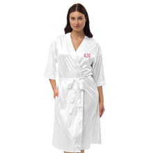 Load image into Gallery viewer, #420/MedicalMarijuana/F*ckCancer Tribute Satin robe by @BoardWalk45
