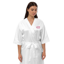 Load image into Gallery viewer, #420/MedicalMarijuana/F*ckCancer Tribute Satin robe by @BoardWalk45
