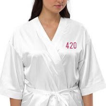 Load image into Gallery viewer, #420/MedicalMarijuana/F*ckCancer Tribute Satin robe by @BoardWalk45
